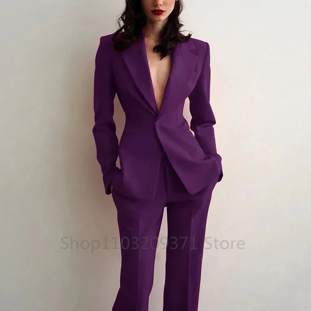 レディーススーツ パーティー 結婚式 プラスサイズ 2ピース - Blazer Set Women Formal のレビューと価格