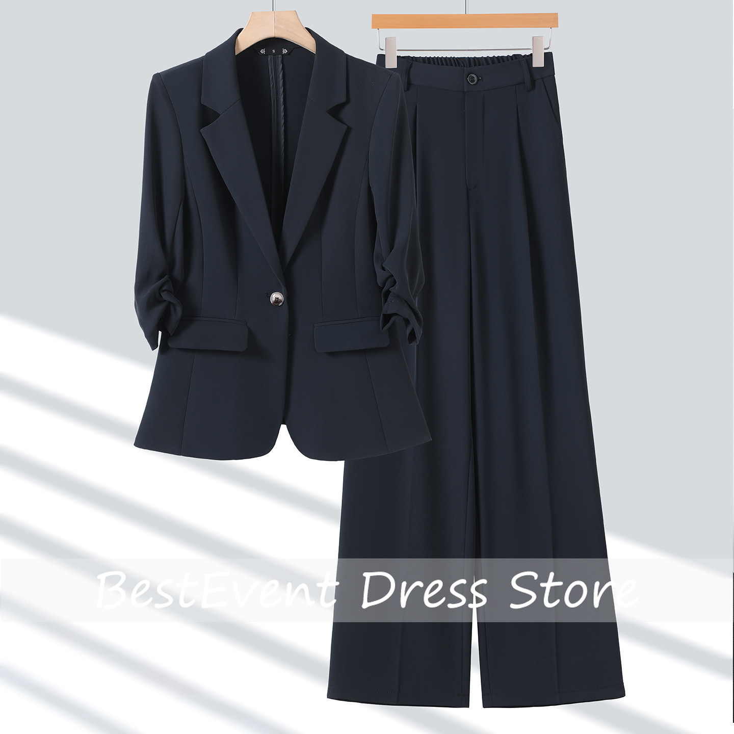 ライトブルー レディーススーツジャケット カジュアルスタイル - Blazer Set Women Formal のレビューと価格