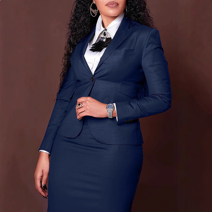レディース ブレザー スーツ セット 長袖 ブレザー ペンシ - Women Formal Wear With Skirt のレビューと価格